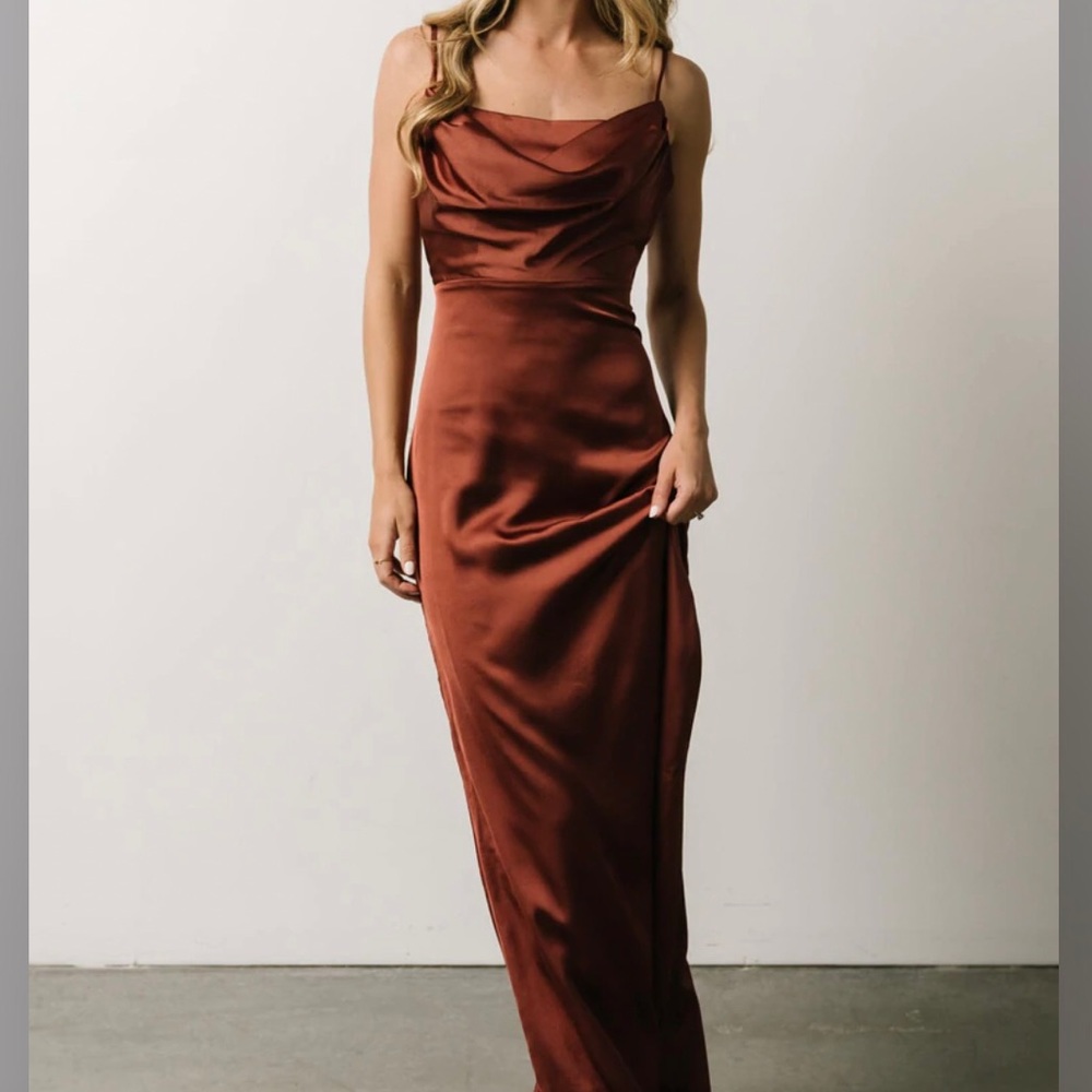 NWT Baltic Born Sydney Satin Gown Cinnamon